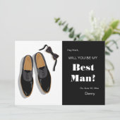 蝶ネクタイとドレスシューズのベストマン依頼 招待状 (スタンド正面)