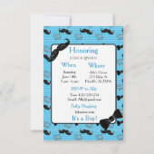 蝶ネクタイと口ひげ赤ちゃんシャワー招待状 招待状 (裏面)