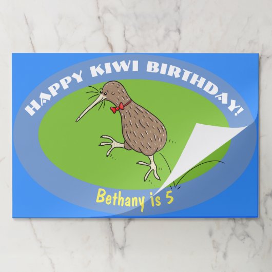 蝶ネクタイと幸せなキウイ漫画の鳥 ペーパーパッド (折り畳み)