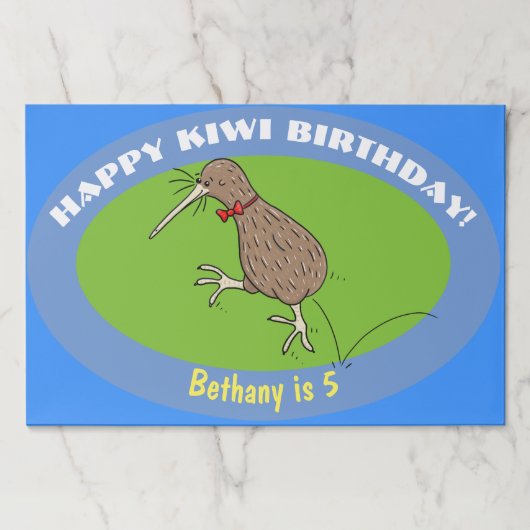 蝶ネクタイと幸せなキウイ漫画の鳥 ペーパーパッド (正面)