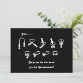 蝶ネクタイのグルームズマンへのお願い 招待状 (スタンド正面)