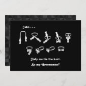 蝶ネクタイのグルームズマンへのお願い 招待状 (正面/裏面)