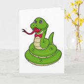 蝶ネクタイの蛇 カード (黄色い花)