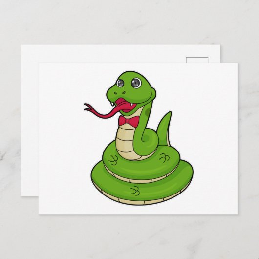 蝶ネクタイの蛇 ポストカード (正面/裏面)