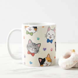 蝶ネクタイをした笑顔の猫 コーヒーマグカップ