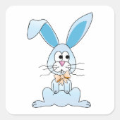 蝶ネクタイを持つイースターバニー スクエアシール (正面)