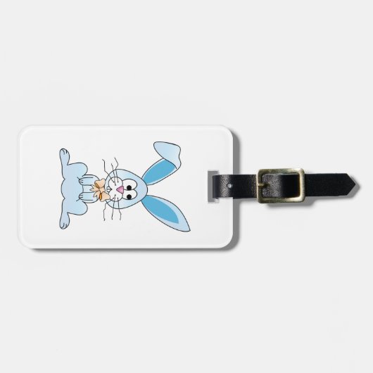 蝶ネクタイを持つイースターバニー ラゲッジタグ (正面横)