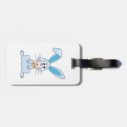 蝶ネクタイを持つイースターバニー ラゲッジタグ (裏面横)
