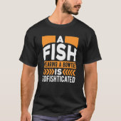 蝶ネクタイを着ている魚を繕う柔らかい脂肪 Tシャツ (正面)