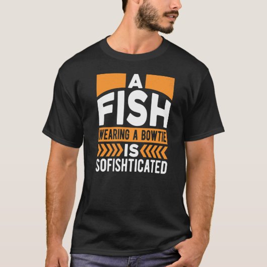蝶ネクタイを着ている魚を繕う柔らかい脂肪 Tシャツ (正面)