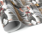 蝶ネクタイを着用しているマウス ラッピングペーパー (ロールコーナー)