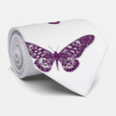 蝶ネクタイシルバーパープルスパークル ネクタイ (ロール)