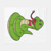 蝶ネクタイ付きヘビ フリースブランケット (正面(横))