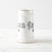 蝶ネクタイ白と黒のタイプのグルーミング ビールジョッキ (中央)
