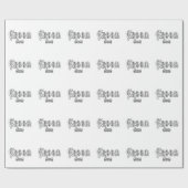 蝶ネクタイ白と黒のタイプのグルーミング ラッピングペーパー (フラット)