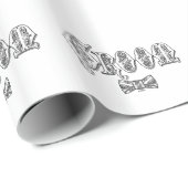 蝶ネクタイ白と黒のタイプのグルーミング ラッピングペーパー (ロールコーナー)