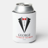 蝶ネクタイTuxedo "花嫁の父パーソナライズされた" 缶クーラー (缶裏面)