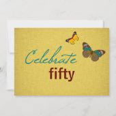 蝶ハイヒールの第50誕生日の招待 招待状 (裏面)