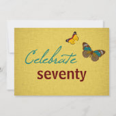 蝶ハイヒールの第70誕生日の招待 招待状 (裏面)