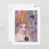 蝶ハガキ付きワンダーランドファンタジーアート ポストカード (正面/裏面)