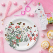 蝶ハチドリの鳥の庭の花のパーティー ペーパープレート (パーティー)