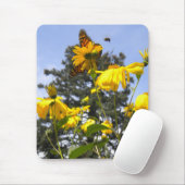 蝶ハチNひまわり花 マウスパッド (マウス)