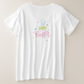 蝶ハッピーイースター プラスサイズTシャツ (デザイン裏面)