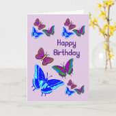 蝶ハッピーバースデーカード カード (黄色い花)