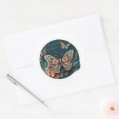 蝶ハッピーマザーズデイ・ステッカー ラウンドシール (封筒)