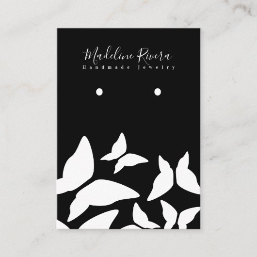 蝶ハンドメイド職人イヤリングディスプレイカード コーリングカード (正面)