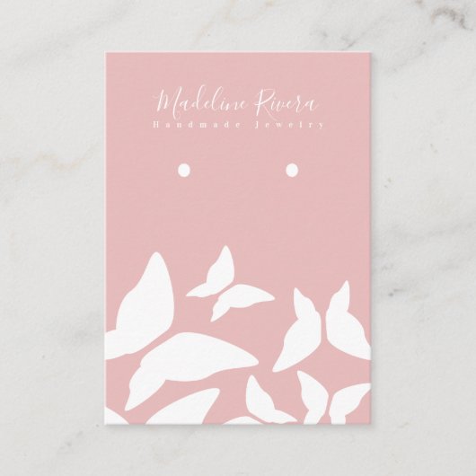 蝶ハンドメイド職人イヤリングディスプレイカード コーリングカード (正面)