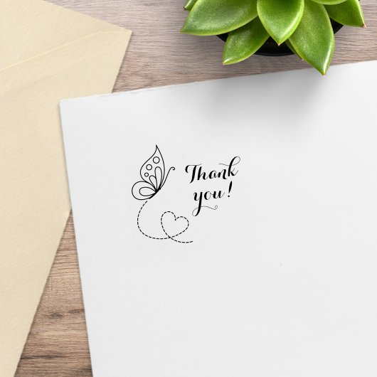 蝶ハートありがとう1x1 ラバースタンプ