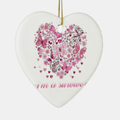 蝶ハートは生存乳がん患者である セラミックオーナメント (右)