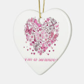 蝶ハートは生存乳がん患者である セラミックオーナメント (左)