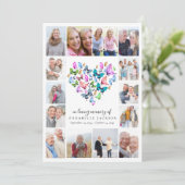 蝶ハートコラージュ写真 サンキューカード (スタンド正面)