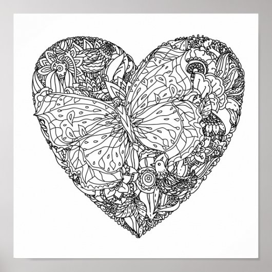 蝶ハートパターン2 ポスター (正面)