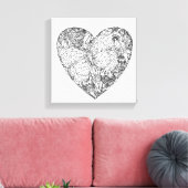 蝶ハートパターン6 キャンバスプリント (インサイチュ (リビング))