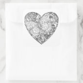 蝶ハートパターン スクエアシール (バッグ)