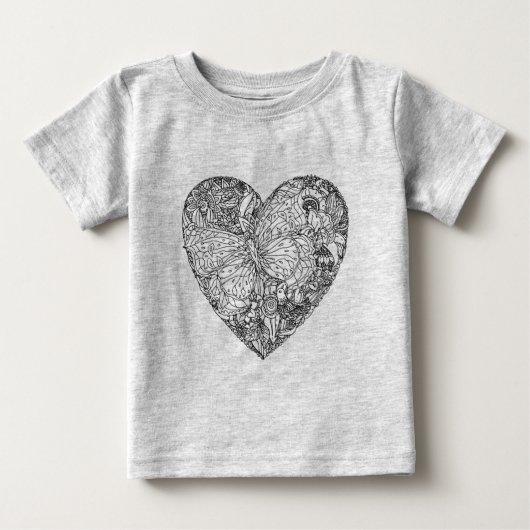 蝶ハートパターン ベビーTシャツ (正面)