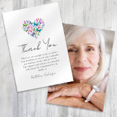 蝶ハートフォト悔やみや弔慰葬儀 サンキューカード