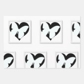 蝶ハート白 ラッピングペーパーシート (正面)