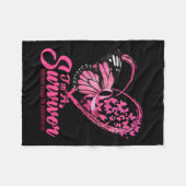 蝶ハート私は生存乳癌に気付いている フリースブランケット (正面(横))