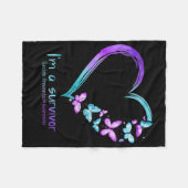 蝶ハート私は生存者自殺予防だ フリースブランケット (正面(横))