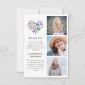 蝶ハート3フォト悔やみや弔慰葬儀 サンキューカード (正面)