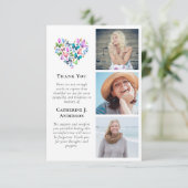 蝶ハート3フォト悔やみや弔慰葬儀 サンキューカード (スタンド正面)