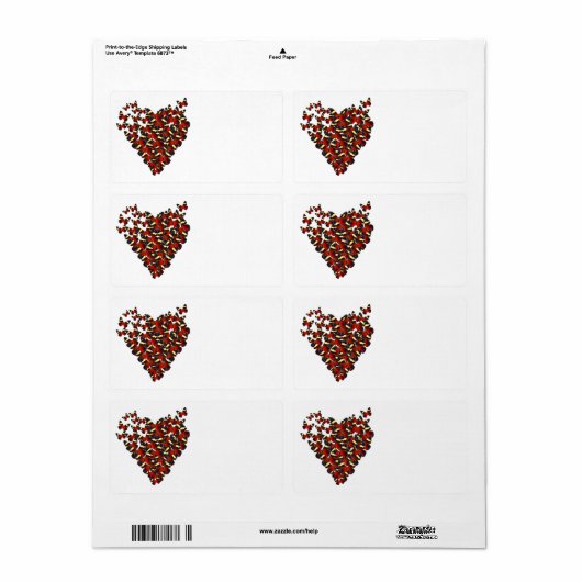 蝶ハート ラベル (フルシート)