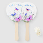 蝶ハ飛んでいるンドファン付きカスタム文字 ハンドファン (正面&裏面)