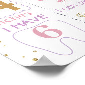 蝶バタフライファースト誕生日看板 ポスター (角)