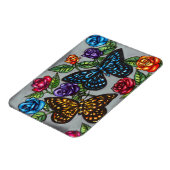 蝶バラ花オリジナル自然スケッチ マグネット (左側)