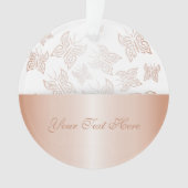 蝶バラ金ゴールドのパーソナライズ オーナメント (正面)